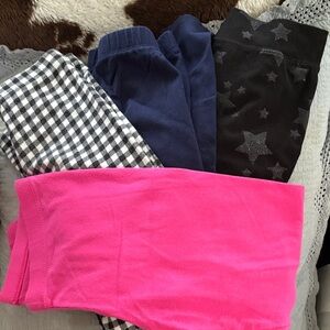 Girls' Assorted Leggings Pack - Hot Pink, Navy, Black, Gingham